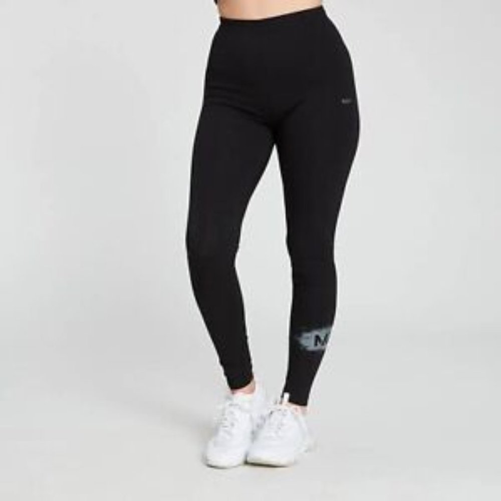 MP - MY PROTEIN Women's Chalk Graphic Leggings - Black & White | SIZE XXL | NWT